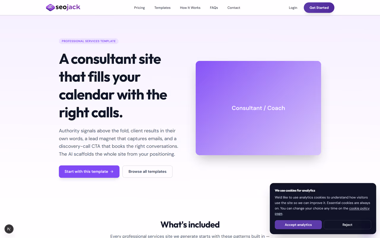 Consultant / Coach website template preview