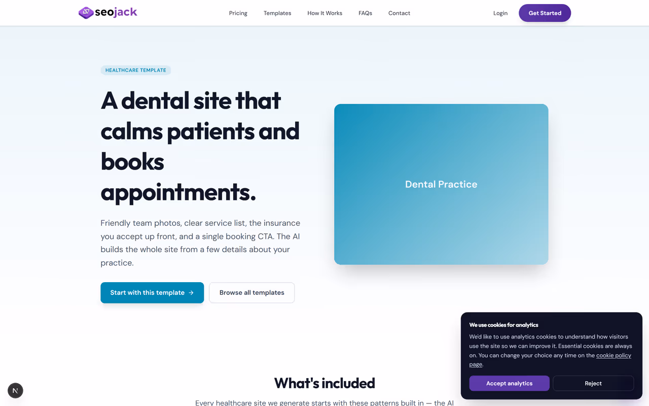 Dental Practice website template preview