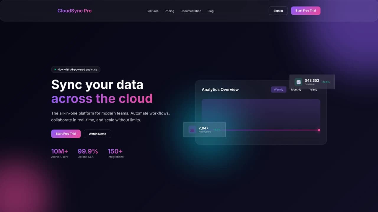 SaaS Glassmorphic