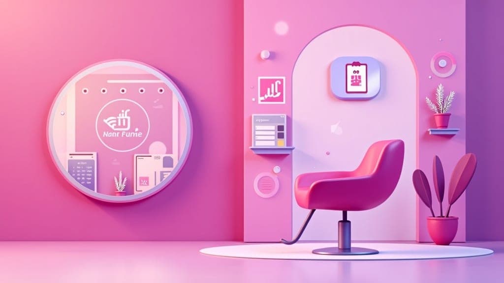 Salon with customers booking appointments online