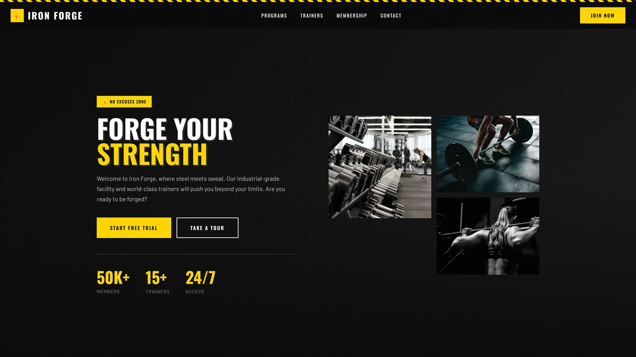 Industrial Fitness template preview